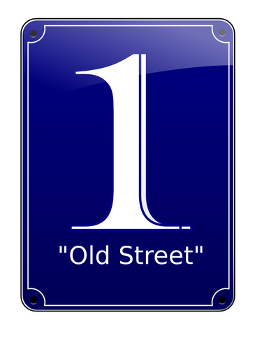 Stará ulice č. 1 znak vektorové ilustrace