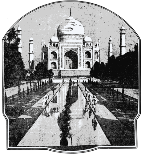 Vektor ClipArt-bilder av gamla bild på Taj Mahal