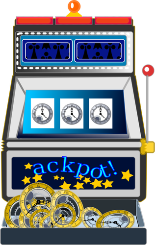 Jackpot spilleautomat vector illustrasjon
