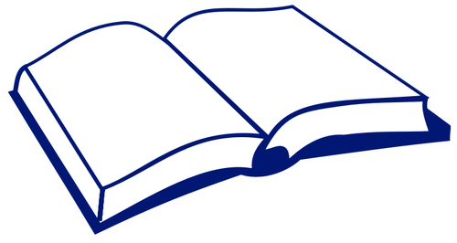 Line art vector image of book