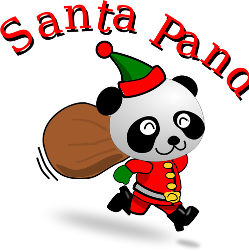 Käynnissä Santa Panda vektori kuva