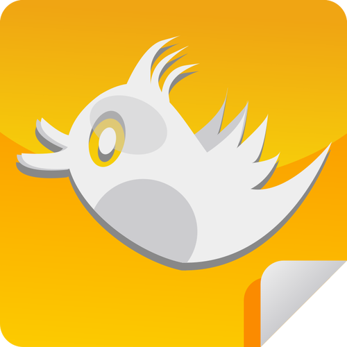 Orange bird icon vector clip art