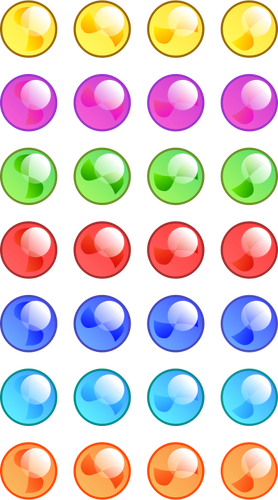 7 x 5 blanka färgade kulor vektorgrafik