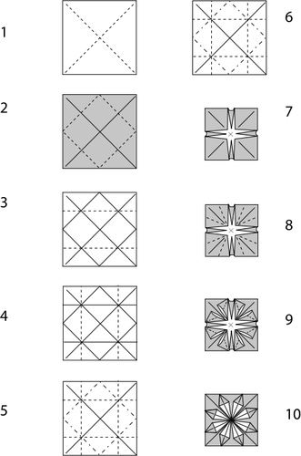 Instruções de origami decoração ilustração do vetor