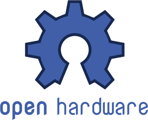 オープン ハードウェア青い印ベクトル画像