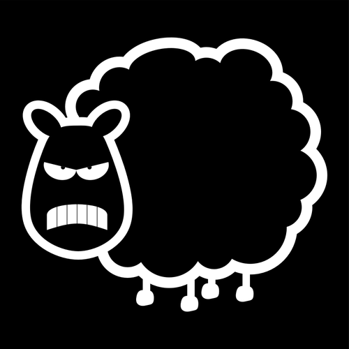 Böse Schafe-Symbol-Vektor-ClipArt-Grafik