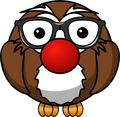 Vector clip art of big brown owl with glasses