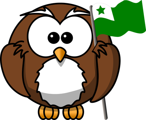 Owl with flag
