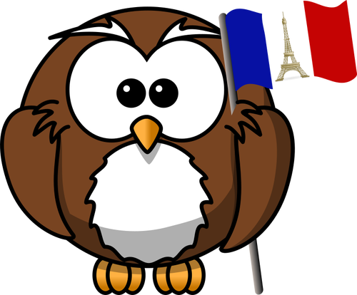 البومة مع العلم الفرنسي
