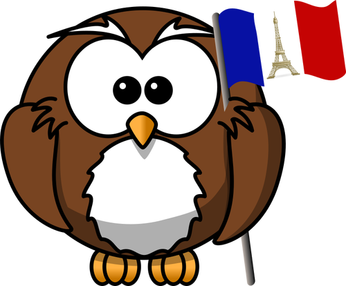 Hibou avec un drapeau Français