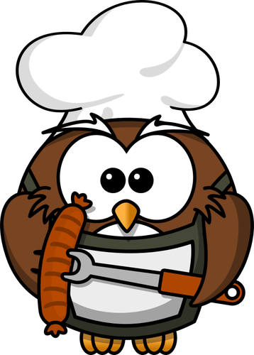 Owl with sausage