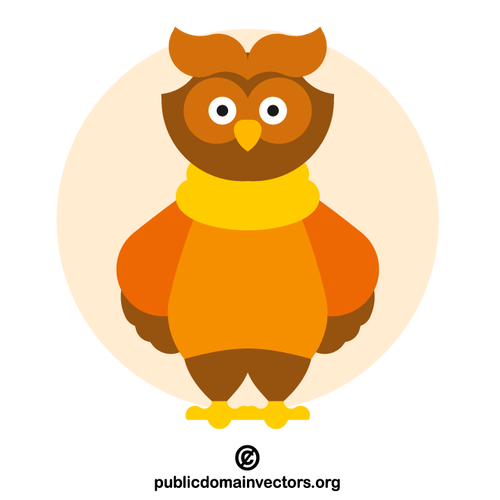 Burung hantu dengan sweter oranye