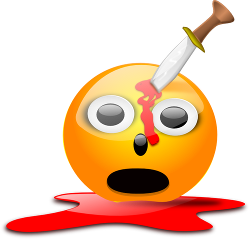 Stabbed smiley vector image