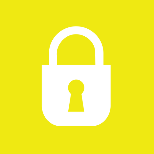 Vector clip art of yellow security icon