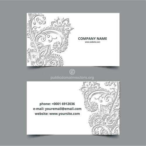 Business card with paisley decoration