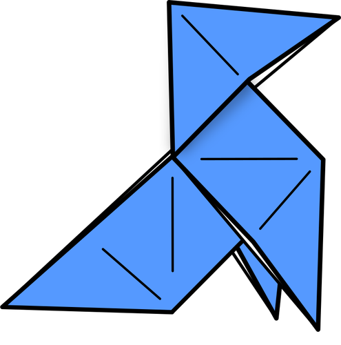Origami pták v letu vektorový obrázek