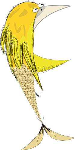 Vector graphics of bird siren comic character