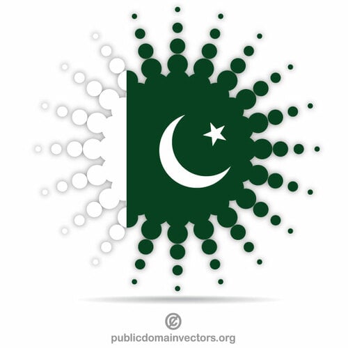 Élément de conception de demi-ton de drapeau pakistanais