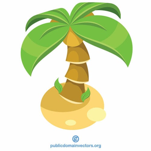 Palm tree cartoon clip art | Public domain vectors