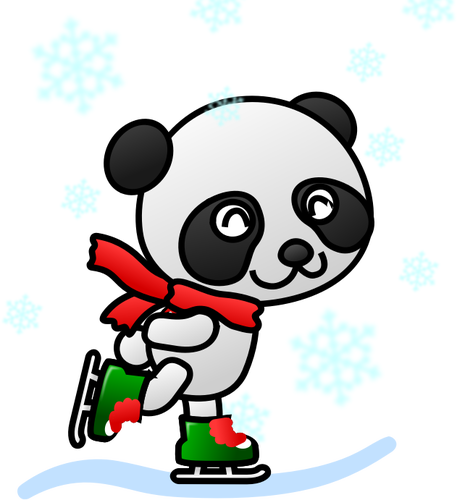 Vector illustration of panda with a red scarf