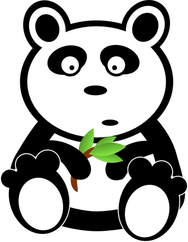 Panda bambu ile vektör yansıma yaprak