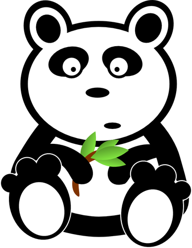 Panda with bamboo leaves vector image