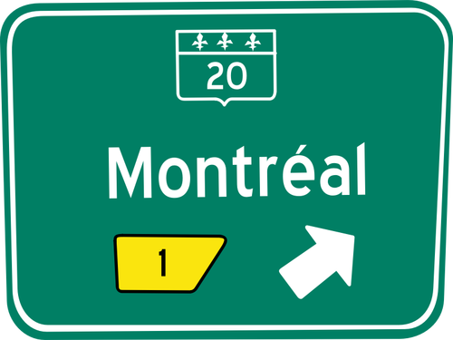 Ilustração do vetor de sinal de tráfego de saída de Montreal