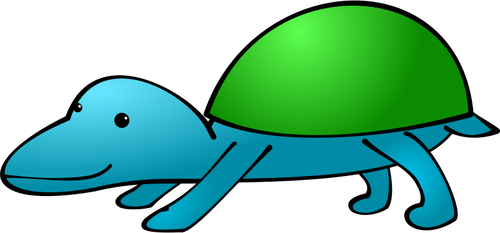 Animale del fumetto con immagine di vettore di shell