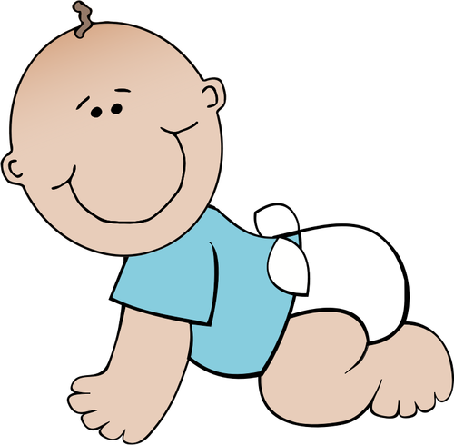 Baby boy crawling vector image