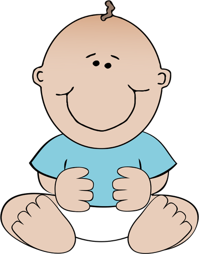 वेक्टर छवि के कार्टून बेबी ब्वॉय बैठे