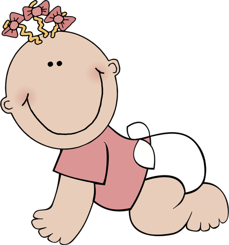 Baby girl crawling vector graphics