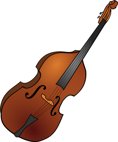 Vector image of double bass instrument