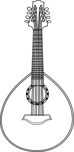 Mandolin vector line drawing