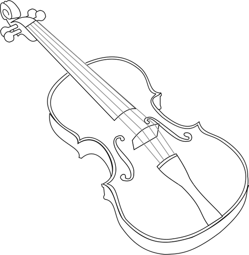 Контурная векторное изображение скрипки