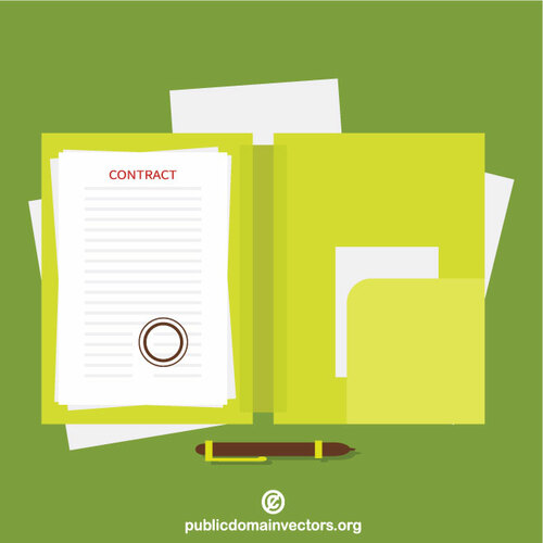 Бумажный контракт и ручка