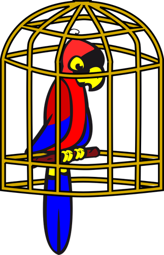 Papagei im Käfig