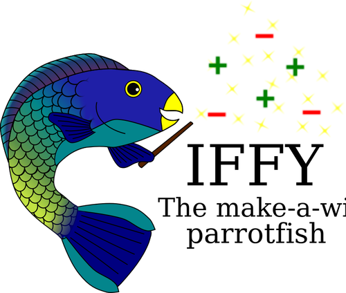 Magiske blå gullfisk vektor tegning