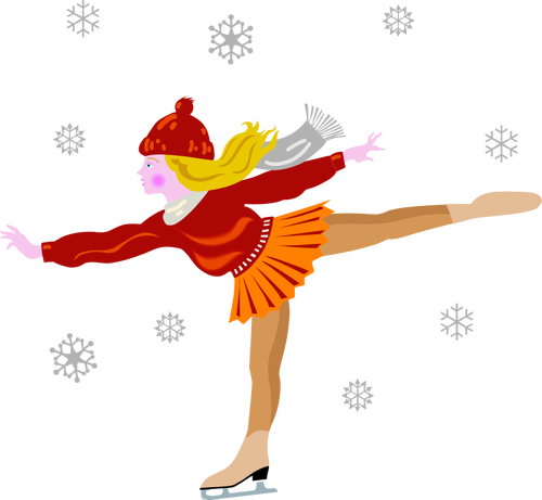 Vector clip art of ice skater