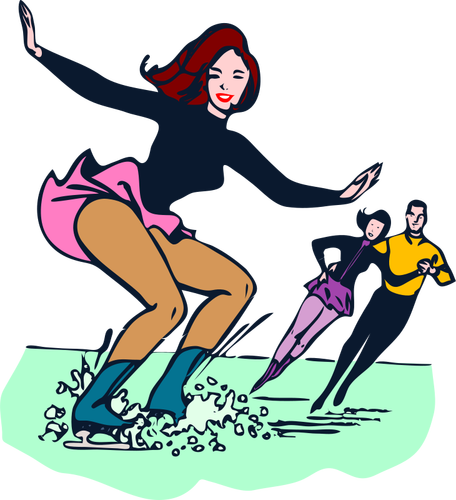 Vector image of skaters