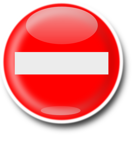 No entry traffic roadsign with reflection vector image