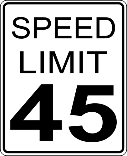 제한 속도 45 roadsign 벡터 이미지