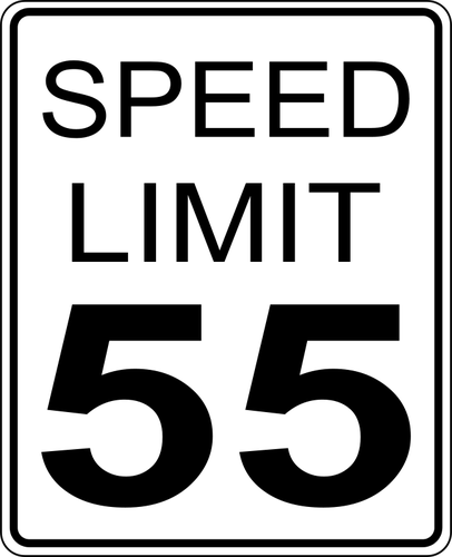 Speed limit 55 roadsign vector image