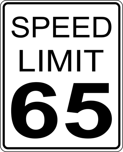 Ограничение скорости 65 roadsign векторное изображение