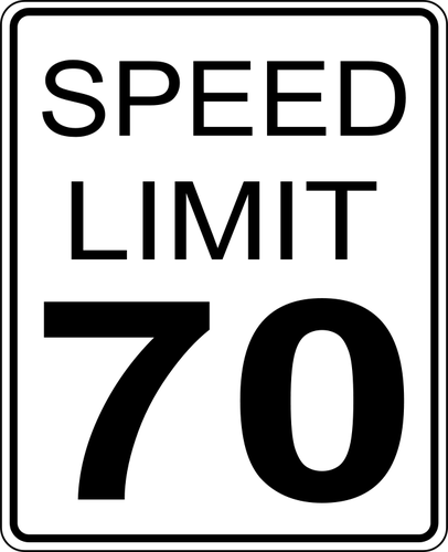 Límite de velocidad 70 roadsign vector de la imagen