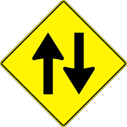 Två sätt trafik kör vektor illustration