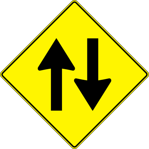 Two way traffic roadsign vector illustration