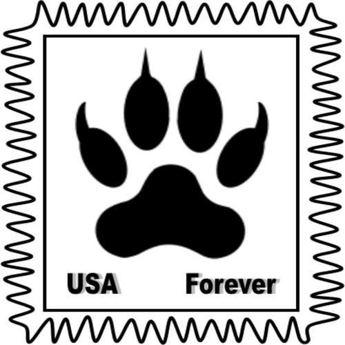 Paw print stamp vector clip art