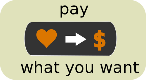 Pay What You Want Button Vector