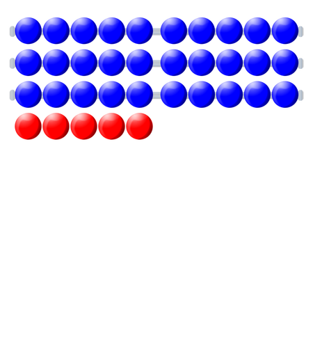 Cuentas rojas y azules