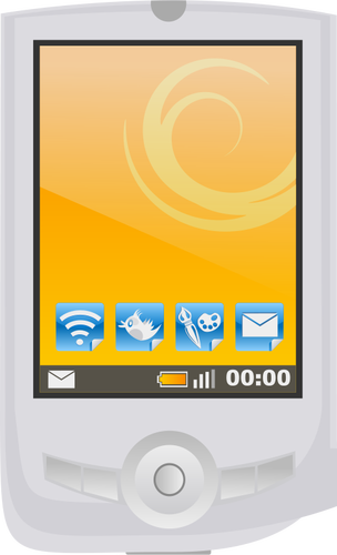 Moderno PDA con immagine vettoriale apps